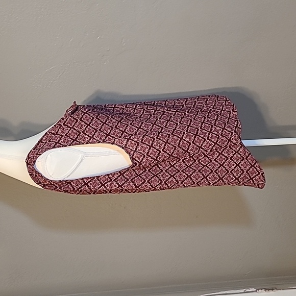 Seven Sisters XL Womens Geometric Print One-Shoulder Top Rust NWT - Picture 5 of 10